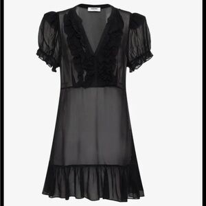 Rumored Black Dress with Ruffle Accents
